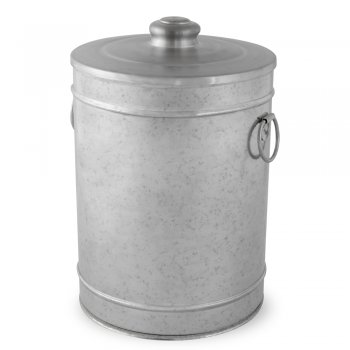 Cachepot Redondo tipo lixeira com argolas e com tampa